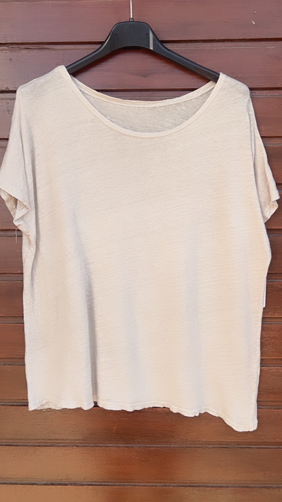 Camiseta lino beige