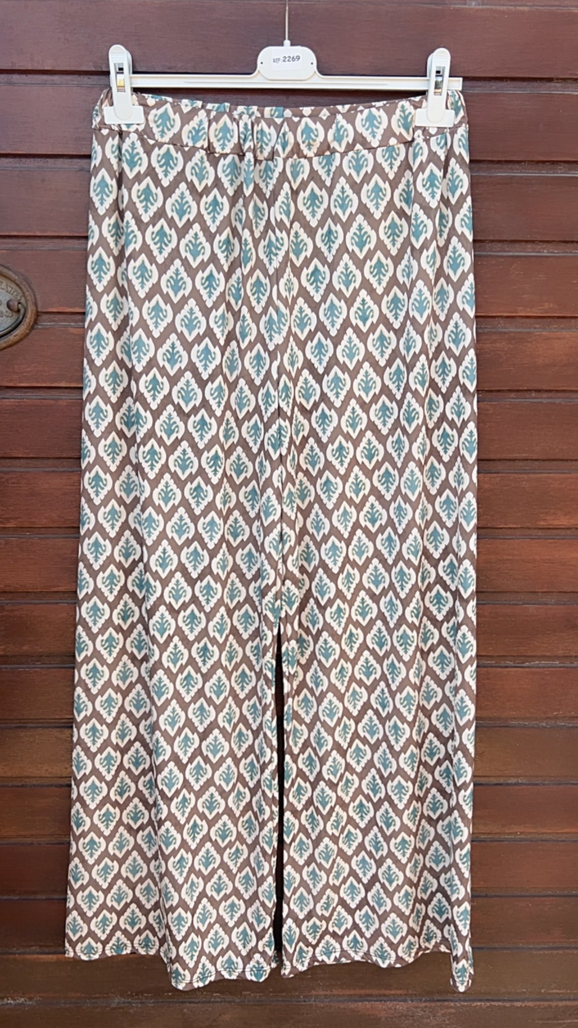 Pantalón licra fria estampado turquesa