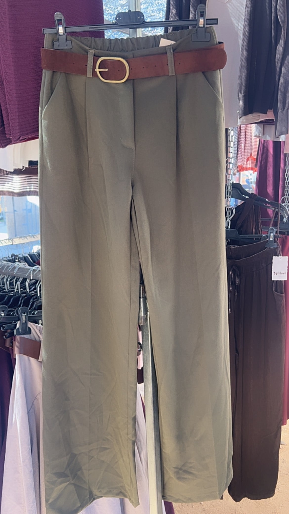 Pantalón caki palazzo