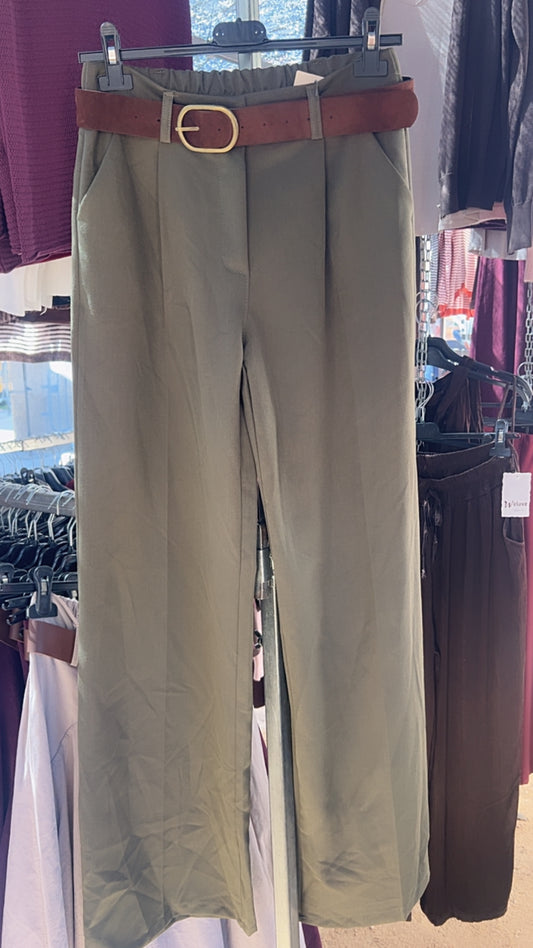 Pantalón caki palazzo