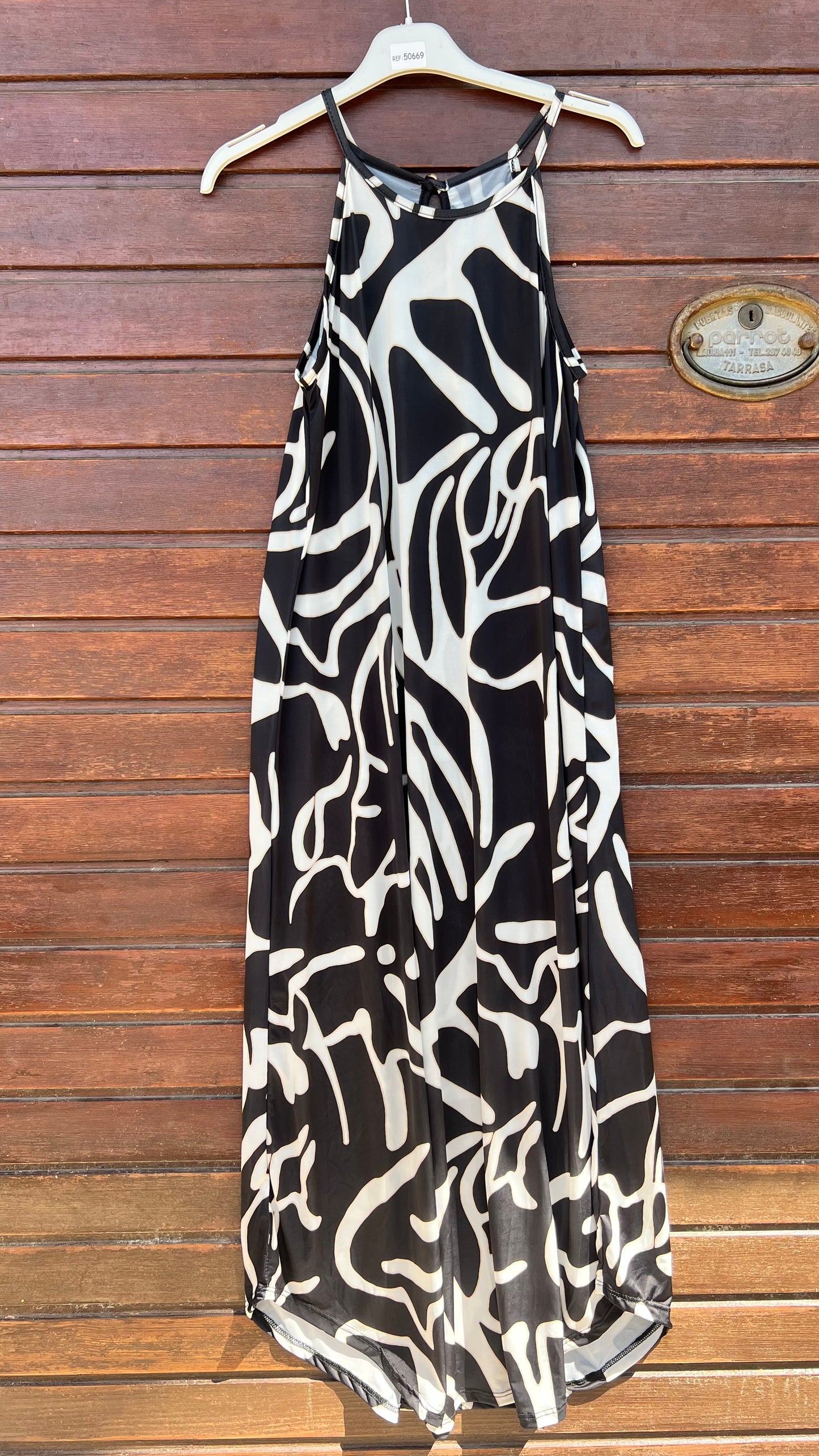 Vestido estampado negro