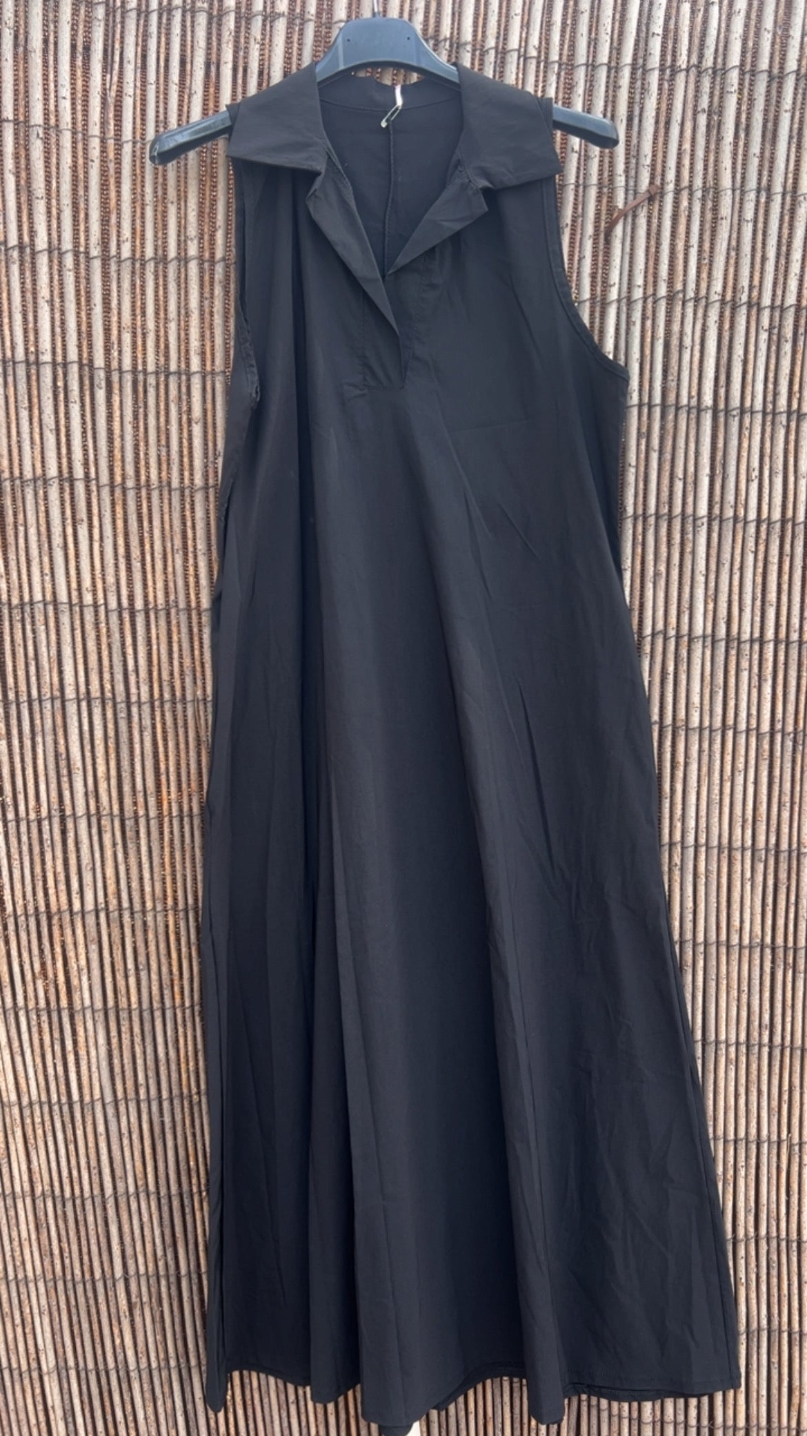 Vestido camisero largo negro