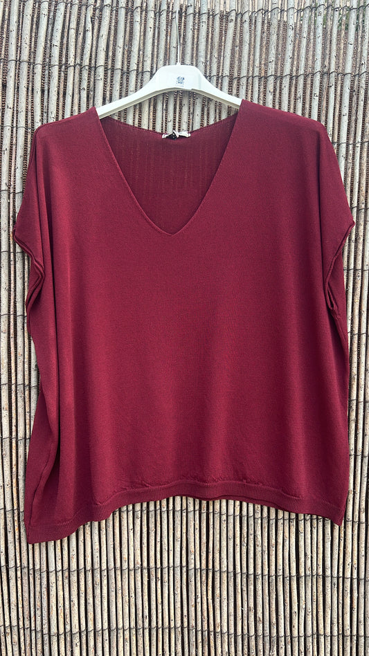 Jersey punto burdeos