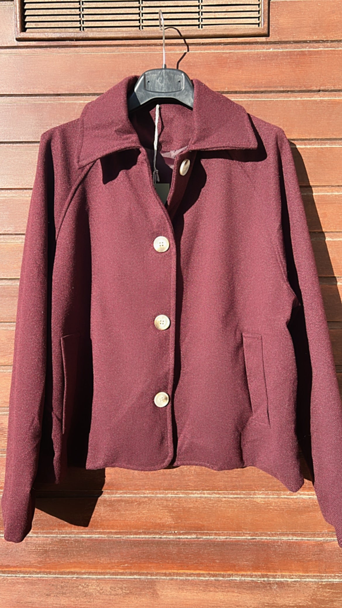 Chaqueta espiga granate