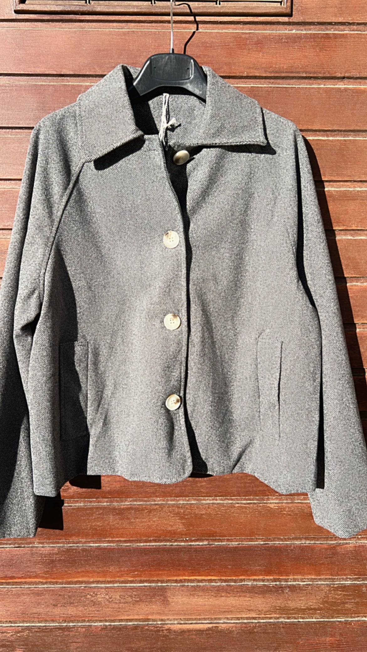 Chaqueta espiga gris
