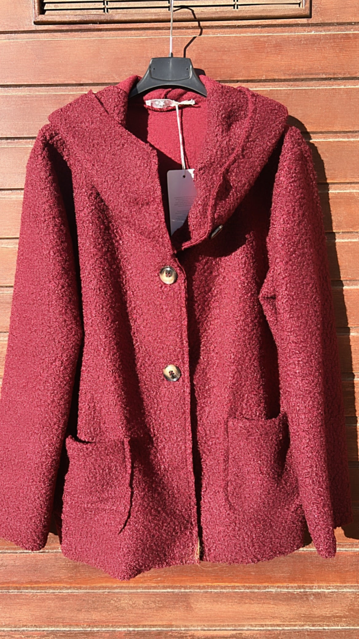 Chaqueta larga granate