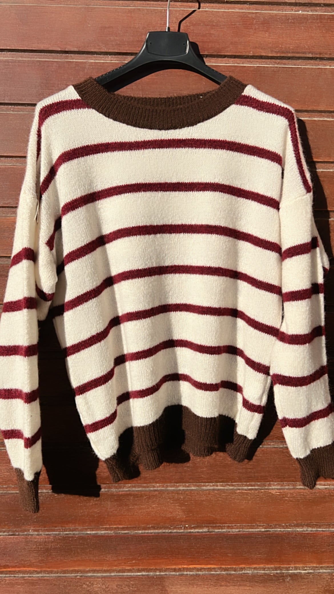 Jersey rayas granate