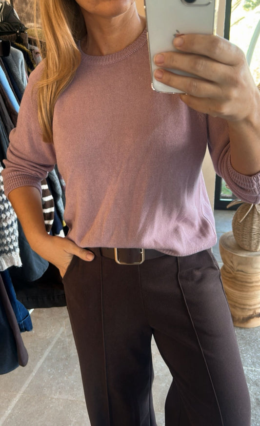 Jersey rosa cuello redondo