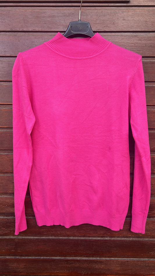 Jersey cuello alto fucsia