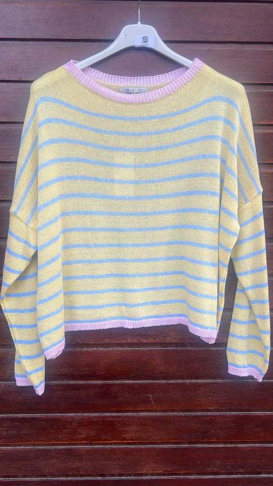 Jersey amarillo rayas azul