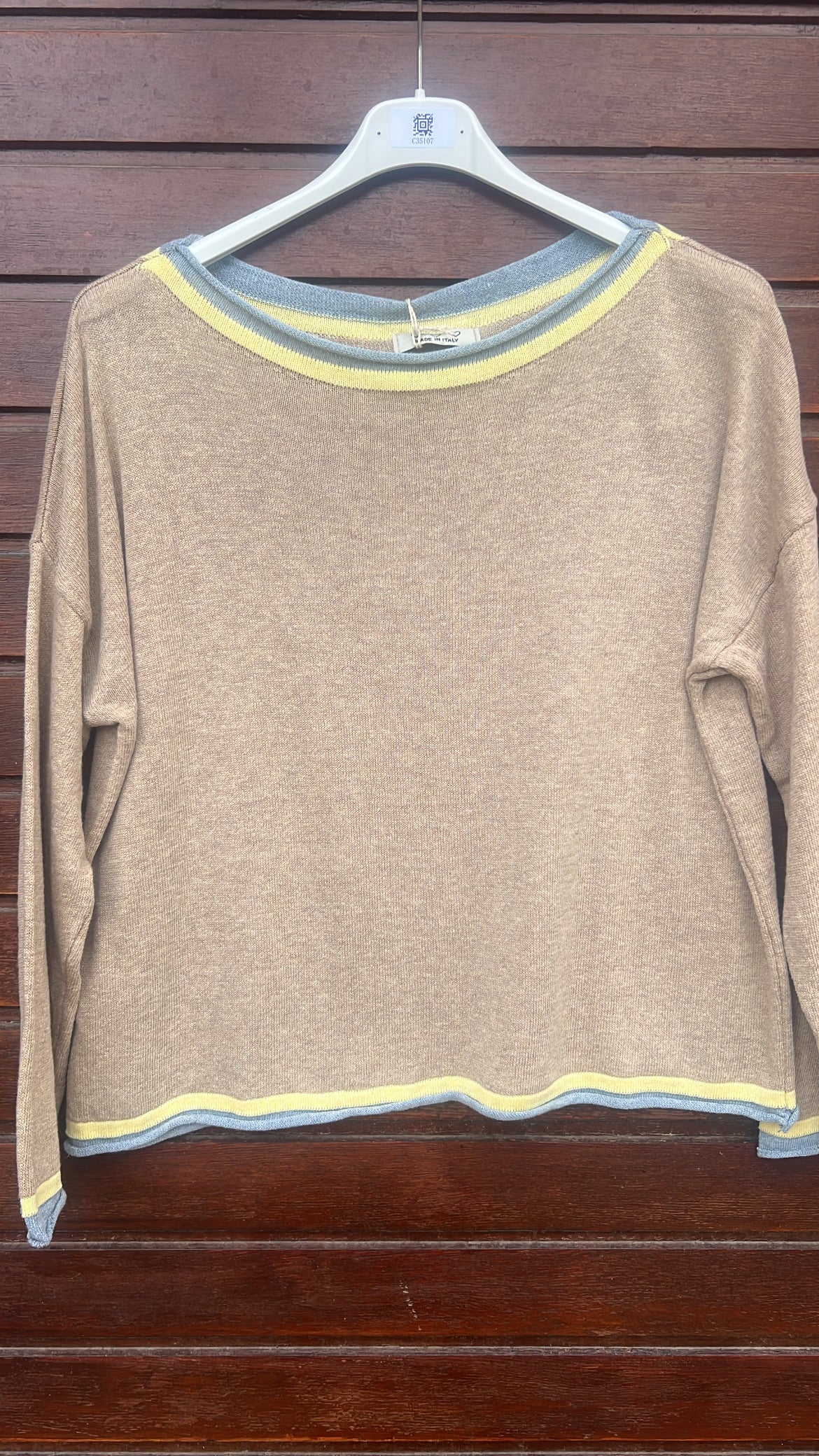 Jersey ribete amarillo y azul