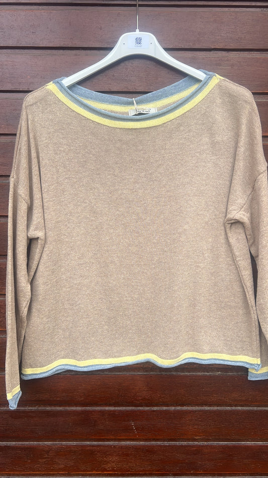 Jersey ribete amarillo y azul