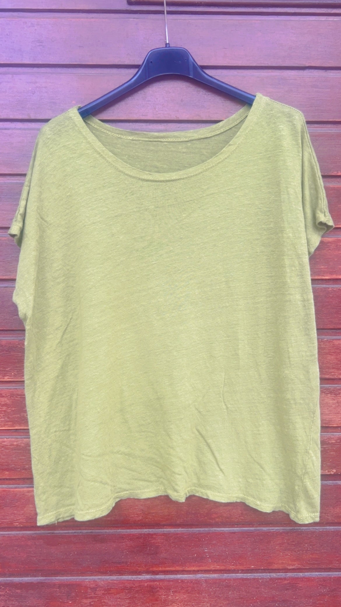 Camiseta lino pistacho