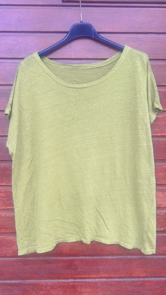 Camiseta lino pistacho