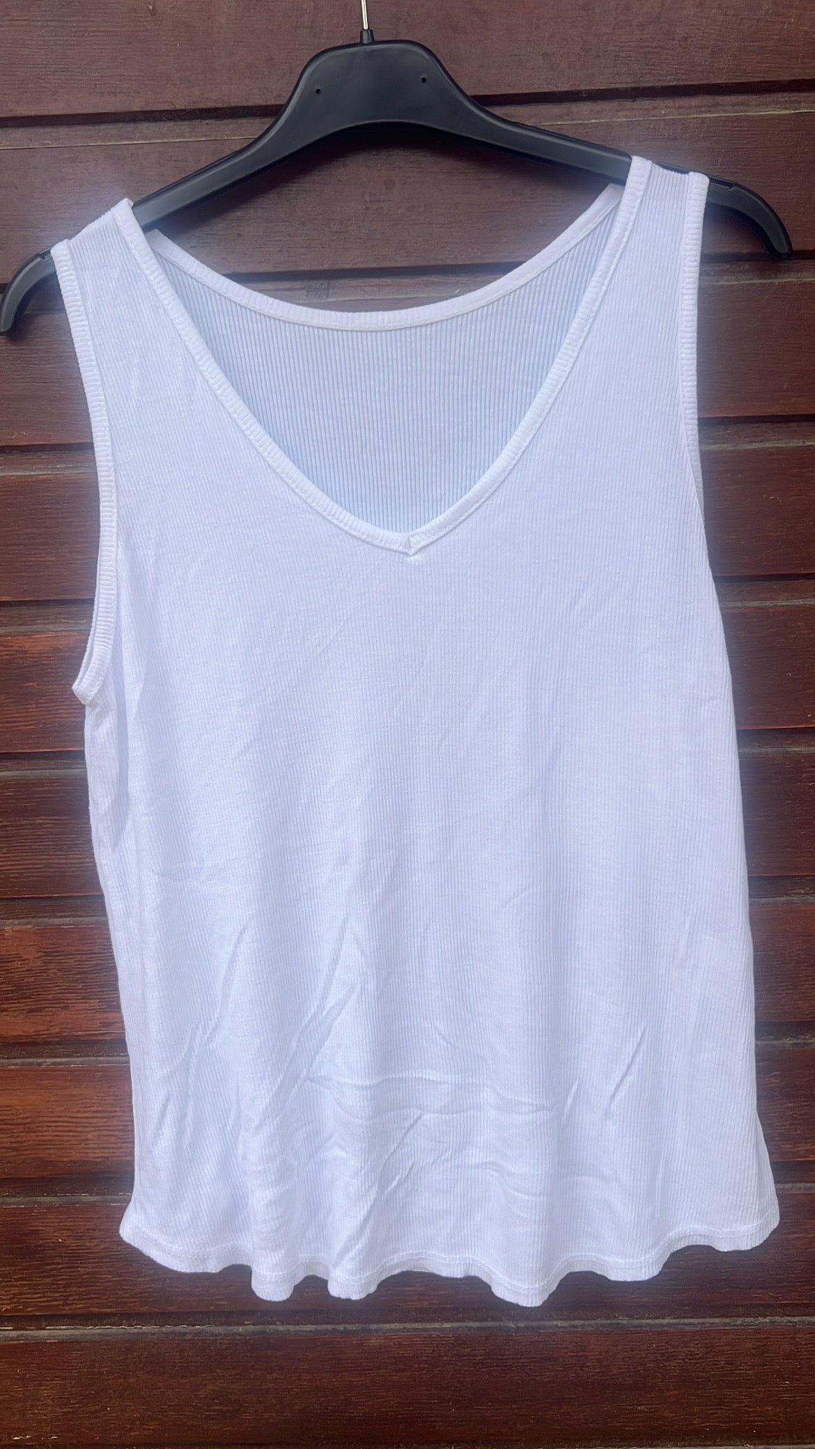 Top canalé blanco