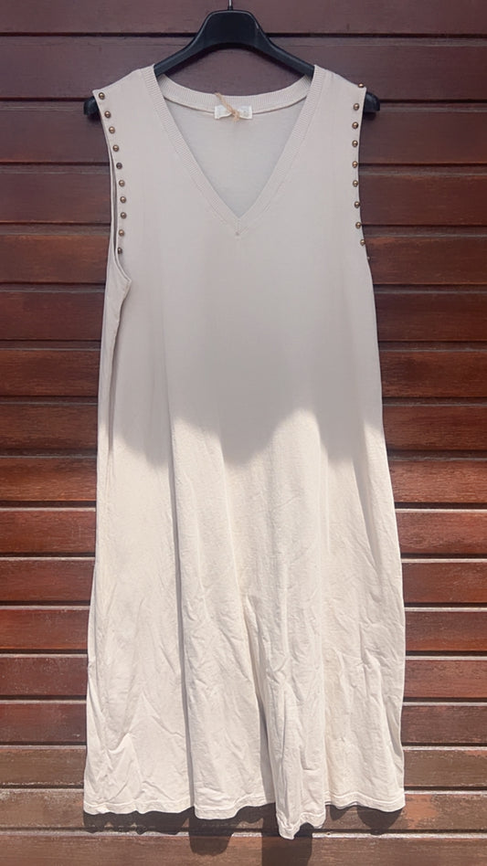 Vestido algodón beige
