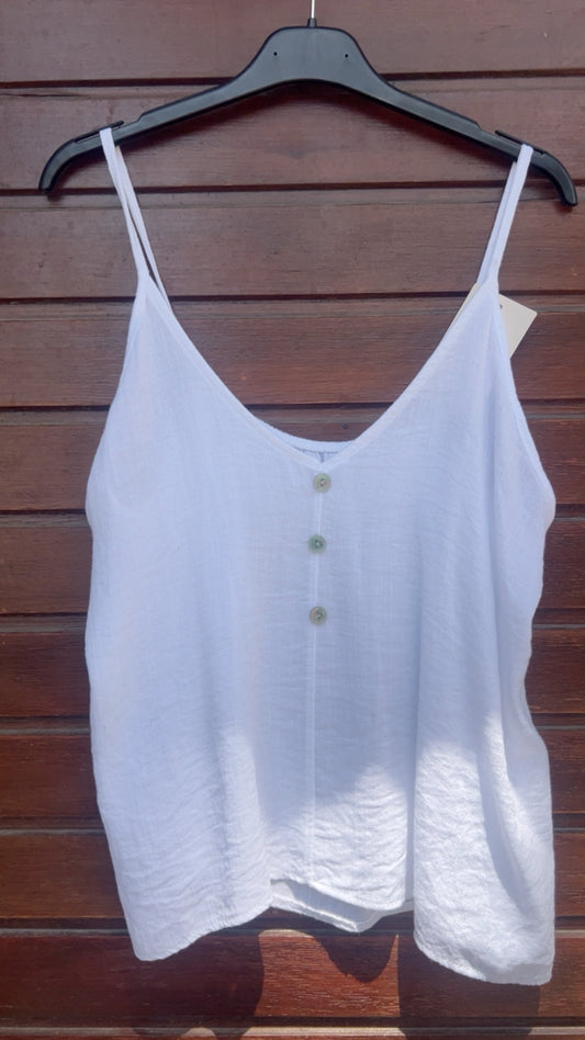 Top botones blanco