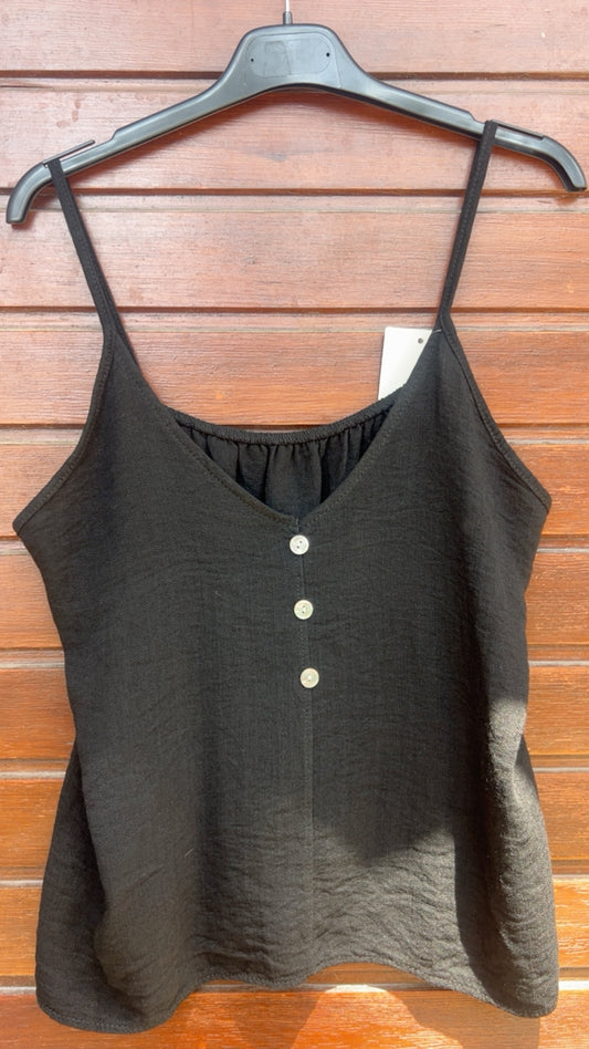 Top botones negro