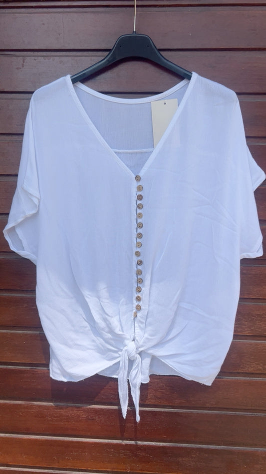Blusa blanca botones