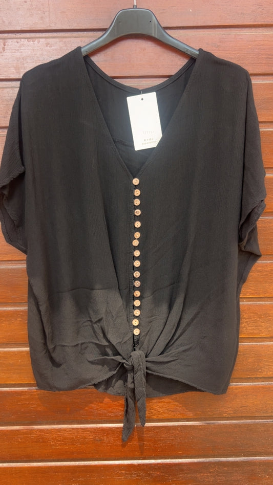 Blusa negra botones