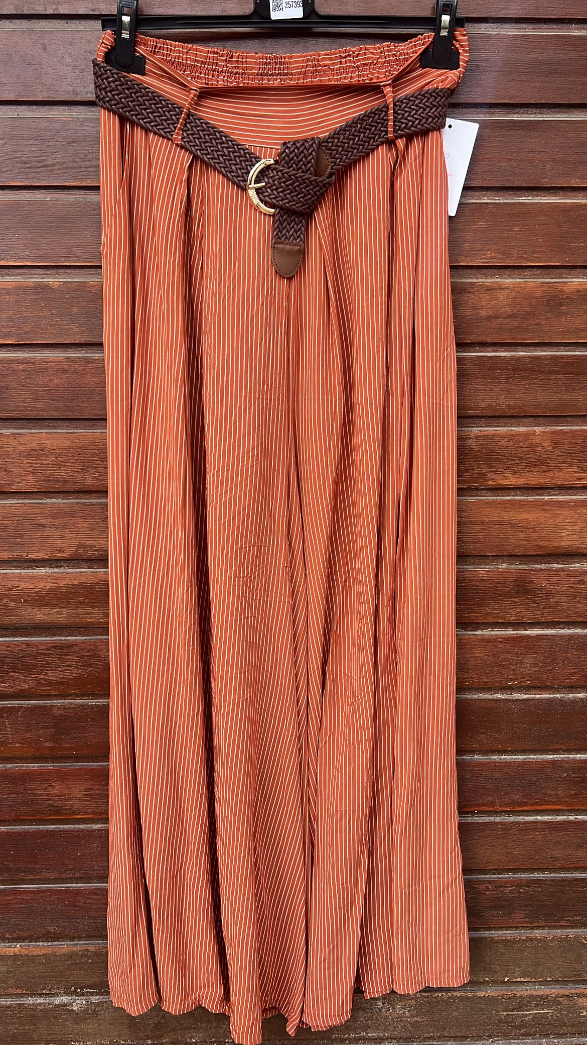 Pantalón rayas teja