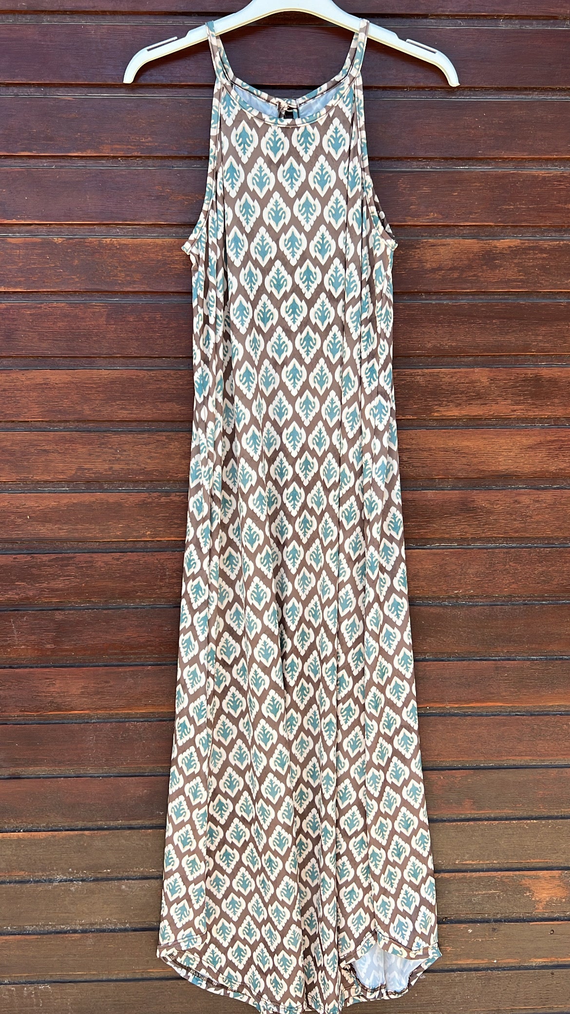 Vestido licra estampado turquesa