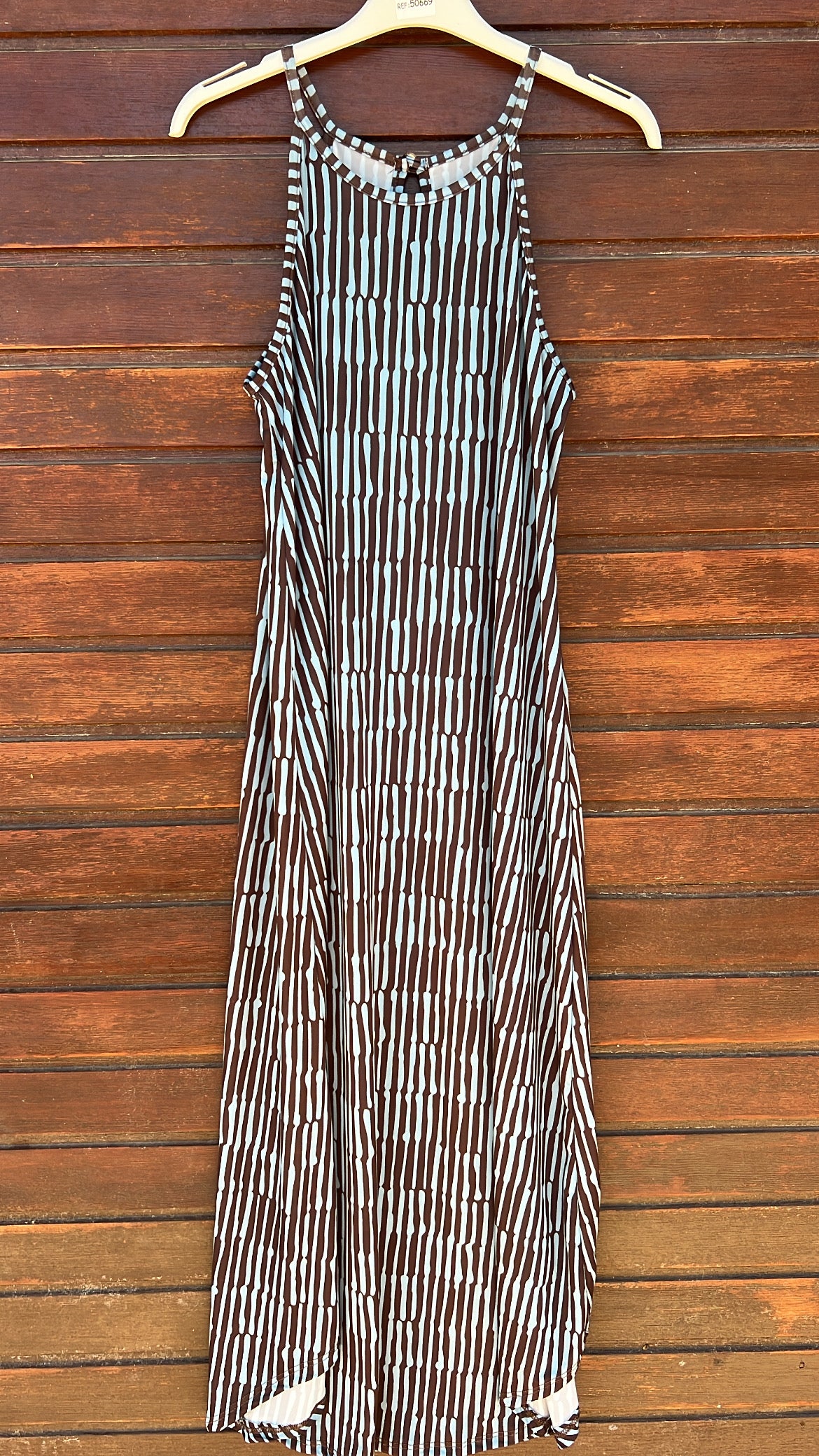 Vestido licra rayas azul